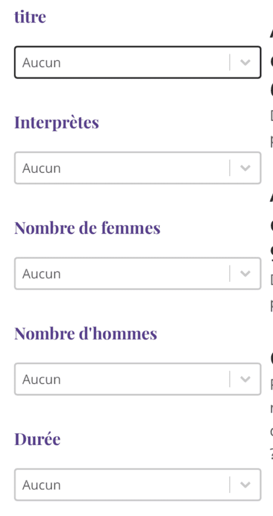 Menu de recherche du site web de Rivoire & Cartier