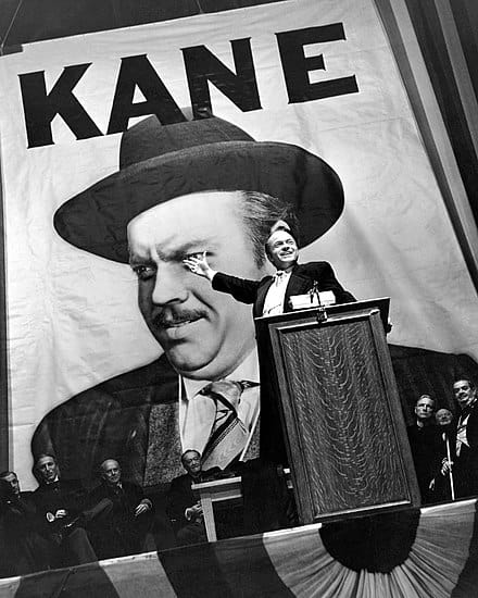 Orson Wells dans Citizen Kane.