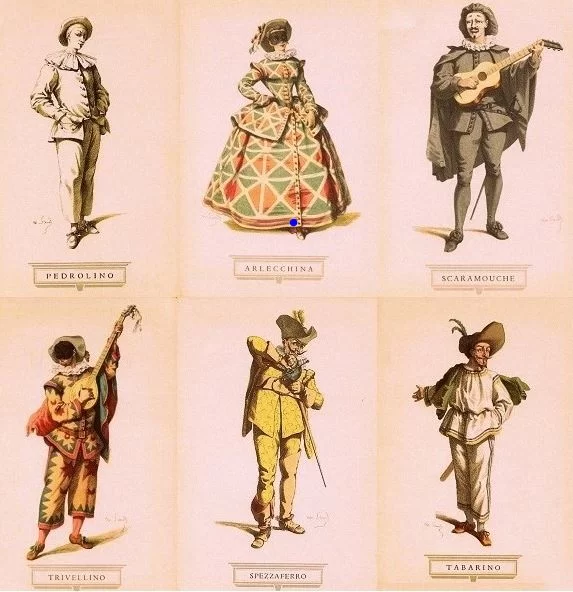 Costumes de la Commedia dell'arte.
